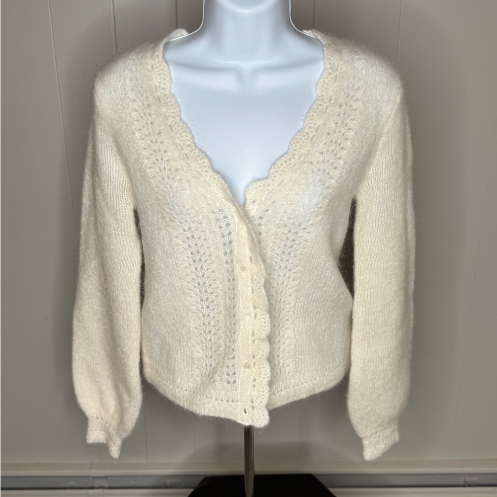 Elegant La Maile Sezane Mohair Cream Women's Sweater size XS